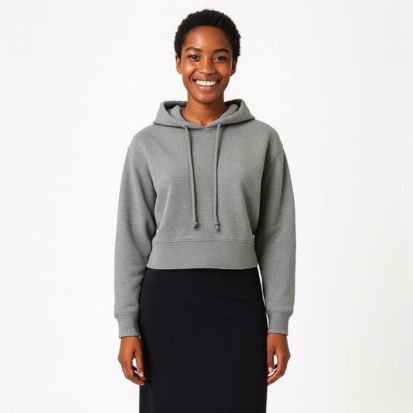 Wild Fable‎ Grey Cropped Hoodie XXS Casual Streetwear Y2K Athleisure Cozy - Picture 4 of 9